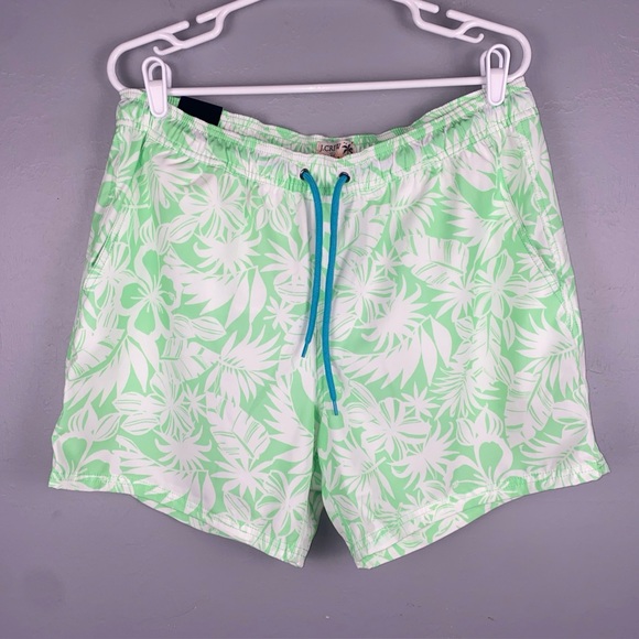 J.Crew Tropical Swim Shorts 6” Flex Swimwear Men’s Large - Picture 1 of 6